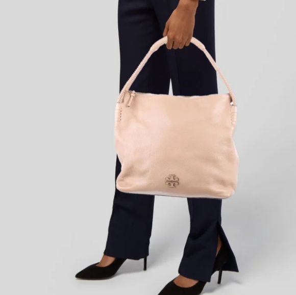 Tory Burch Handbags - Tory Burch Vintage Salmon 🛍️ Gold 🪙 HW Braids Pebbled Leather Tote